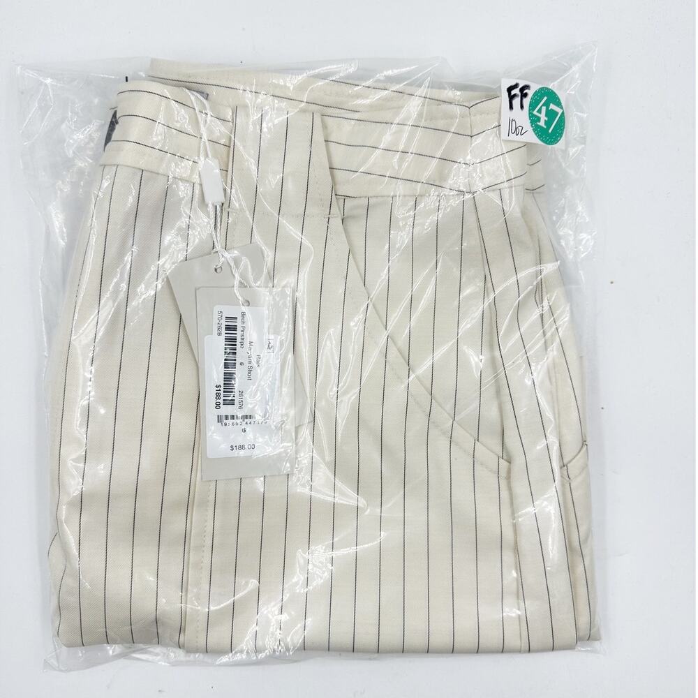 Rails Maryam Short in Birch Pinstripe 6 NWT Suiting Minimalist Quiet Luxury Chic - Picture 7 of 7